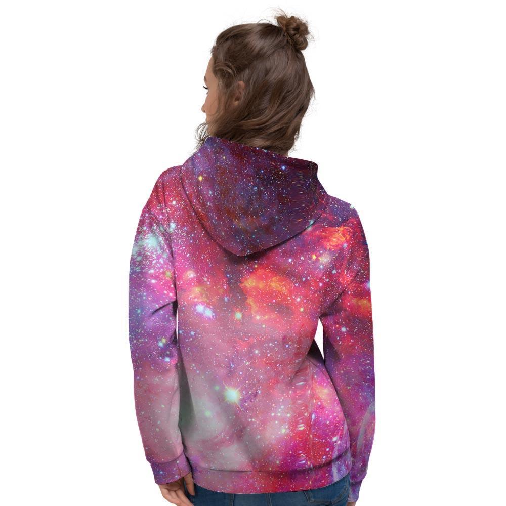 Nebula Red Galaxy Space Women's Hoodie-grizzshop