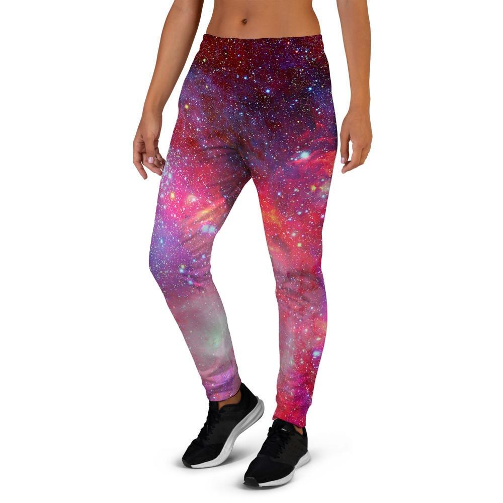 Nebula Red Galaxy Space Women's Joggers-grizzshop