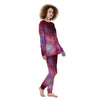 Nebula Red Galaxy Space Women's Pajamas-grizzshop