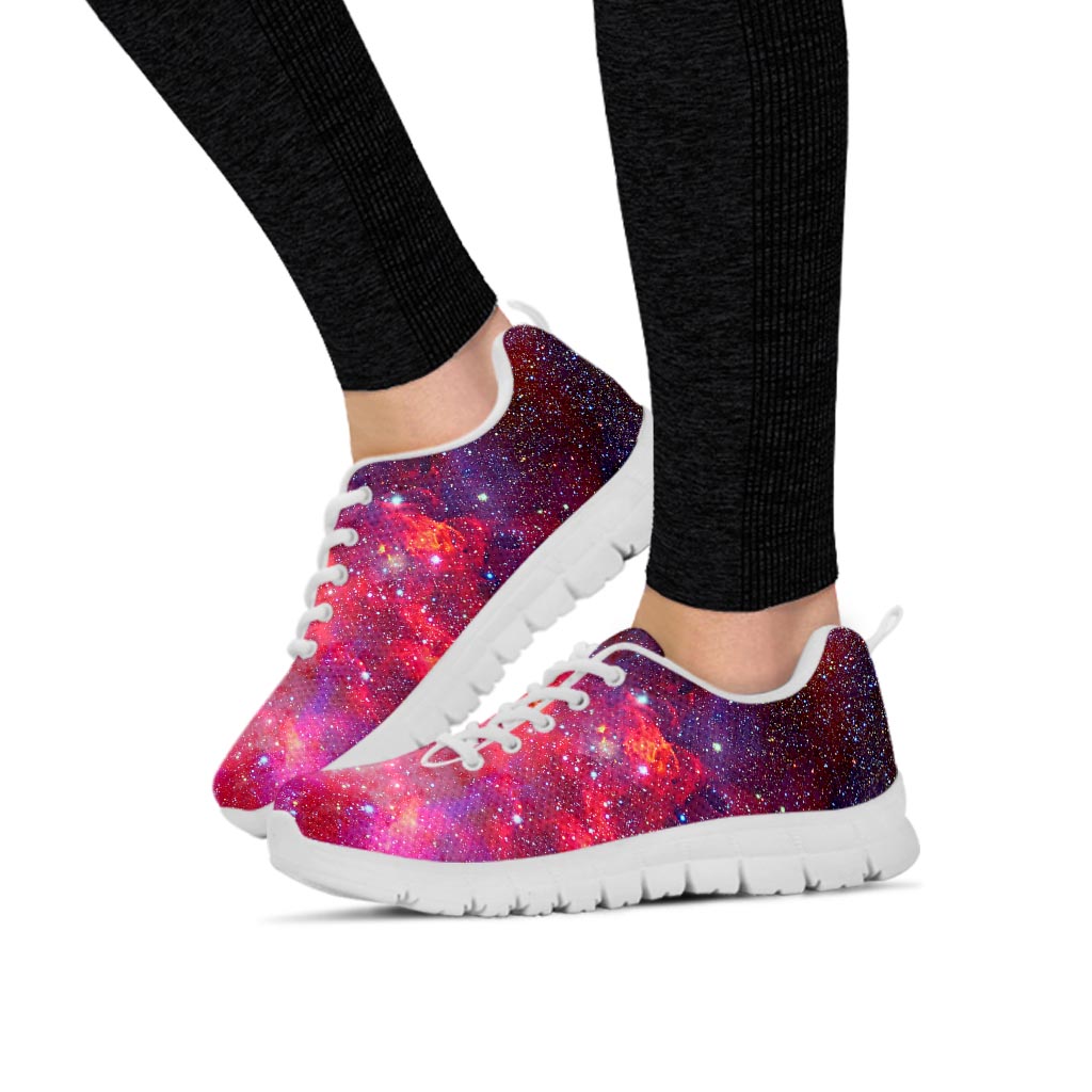 Nebula Red Galaxy Space Women's Sneakers-grizzshop