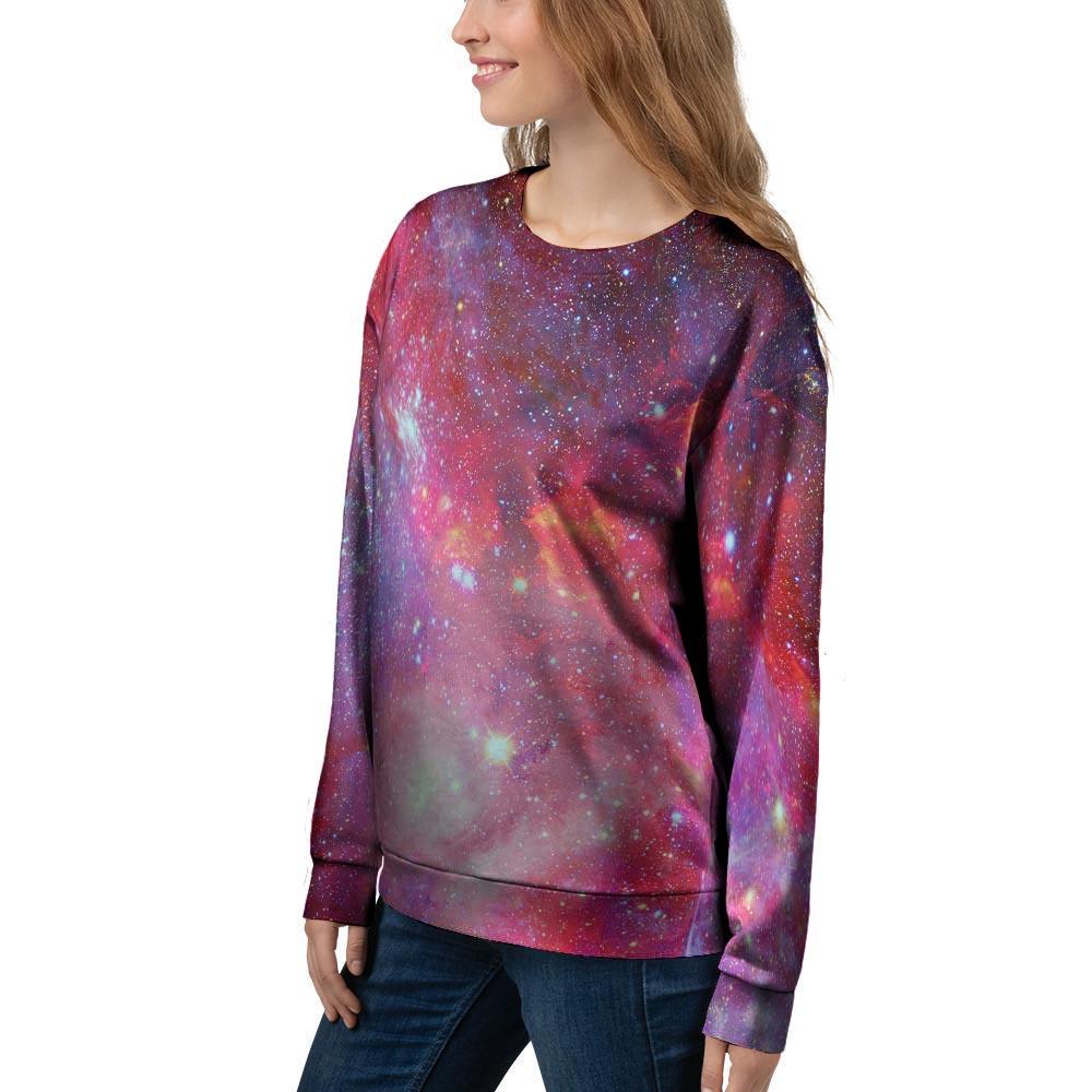 Nebula Red Galaxy Space Women's Sweatshirt-grizzshop