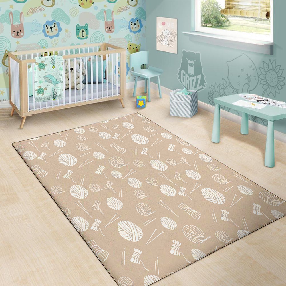 Needle And Yarn Print Pattern Floor Mat-grizzshop