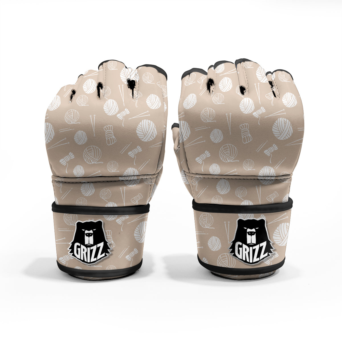 Needle And Yarn Print Pattern MMA Gloves-grizzshop