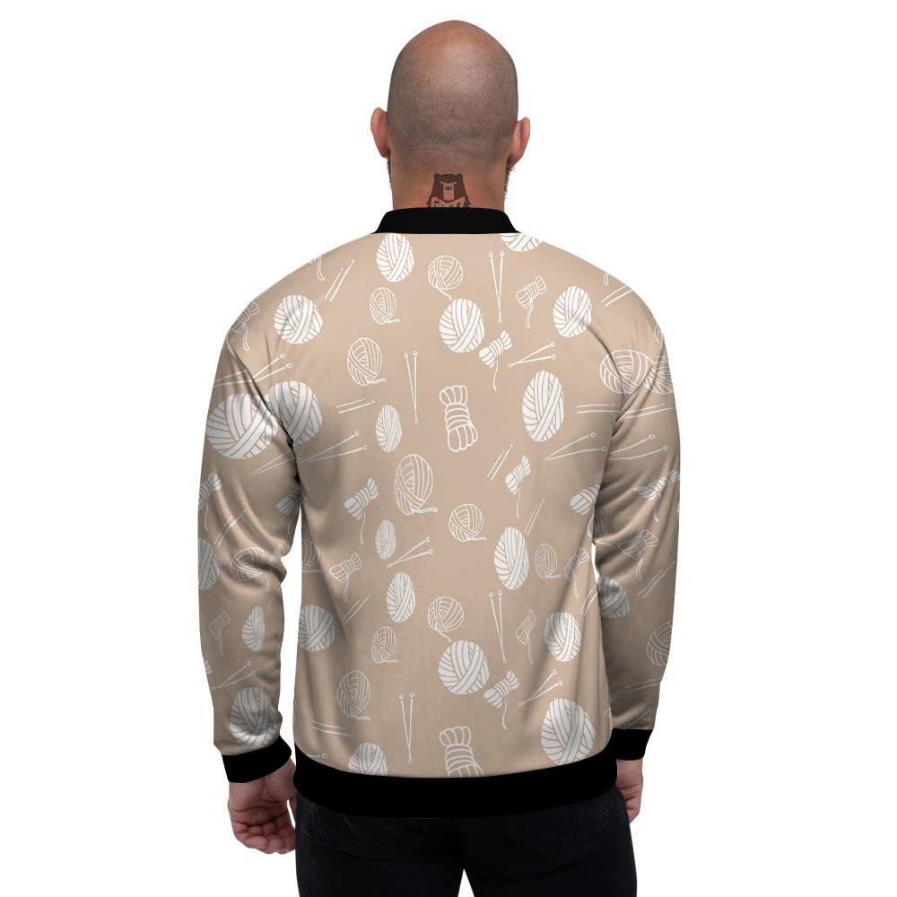 Needle And Yarn Print Pattern Men's Bomber Jacket-grizzshop