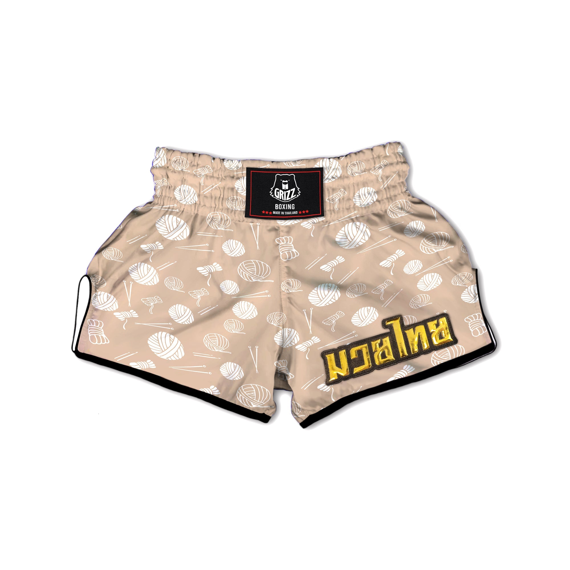 Needle And Yarn Print Pattern Muay Thai Boxing Shorts-grizzshop