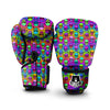 Neon Bright Human Skulls Print Pattern Boxing Gloves-grizzshop