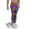 Neon Bright Human Skulls Print Pattern Men's Leggings-grizzshop