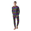 Neon Bright Human Skulls Print Pattern Men's Pajamas-grizzshop