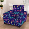 Neon Butterfly Print Armchair Cover-grizzshop