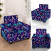 Neon Butterfly Print Armchair Cover-grizzshop