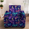 Neon Butterfly Print Armchair Cover-grizzshop