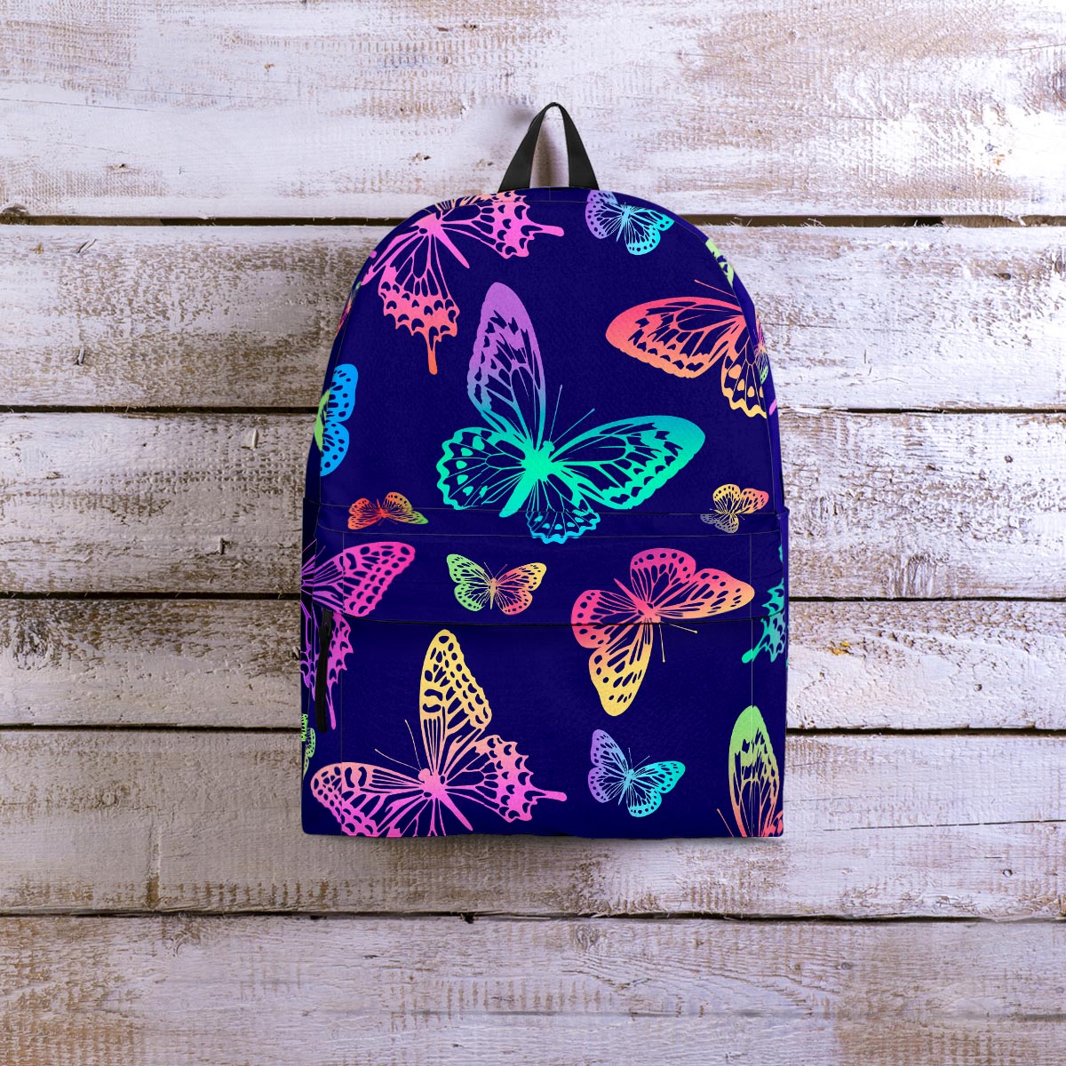 Neon Butterfly Print Backpack-grizzshop