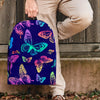 Neon Butterfly Print Backpack-grizzshop