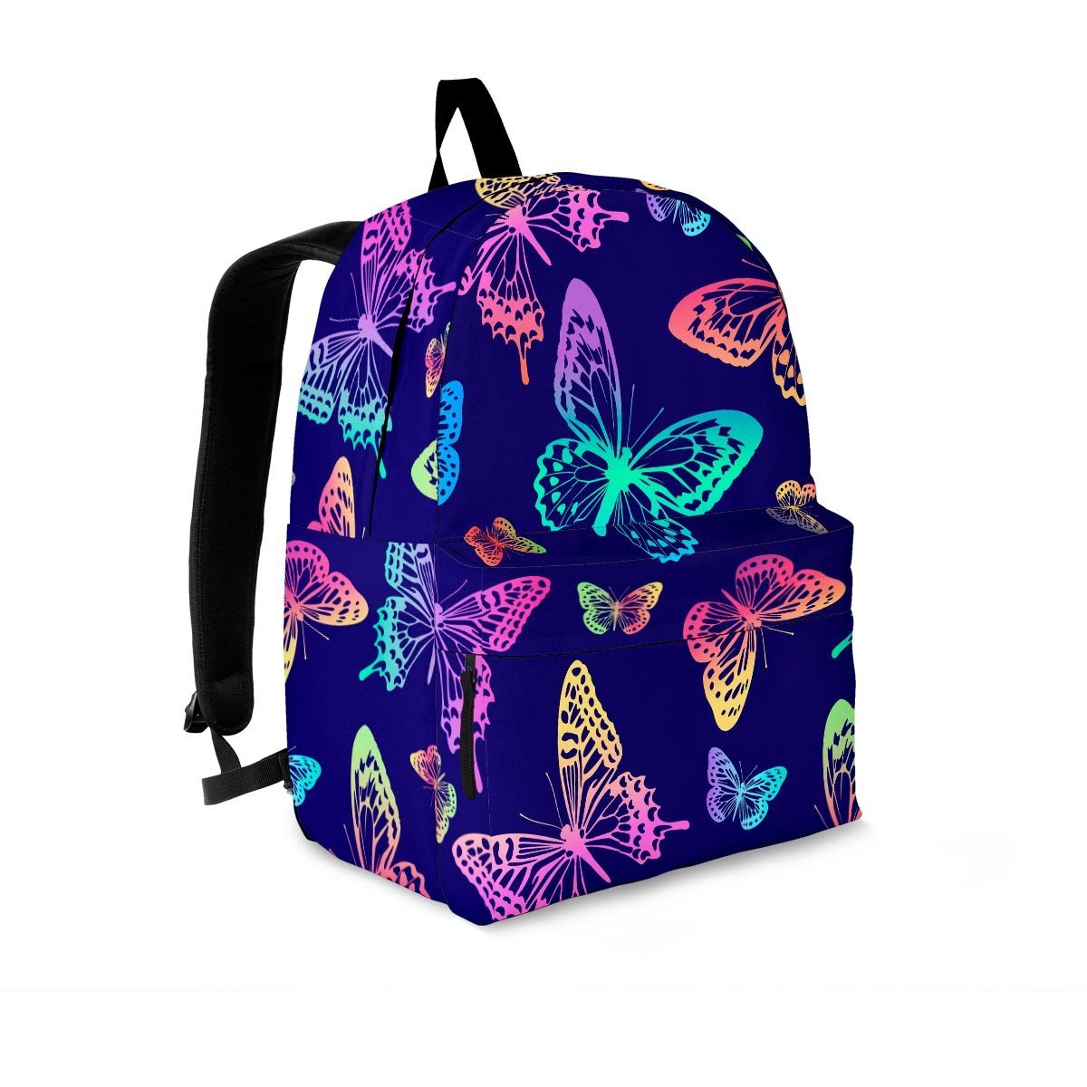 Neon Butterfly Print Backpack-grizzshop