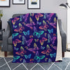 Neon Butterfly Print Blanket-grizzshop