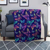 Neon Butterfly Print Blanket-grizzshop