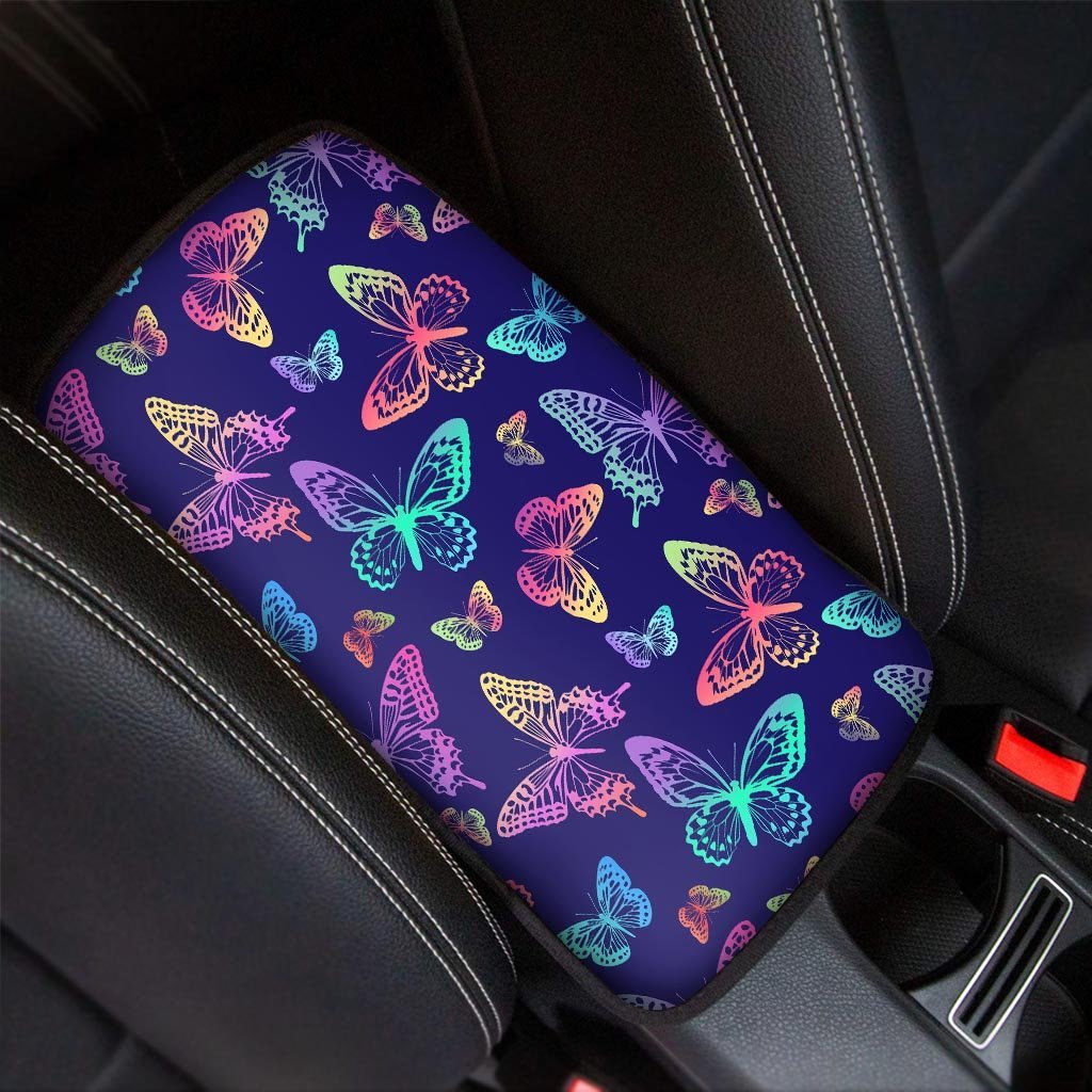 Neon Butterfly Print Car Console Cover-grizzshop