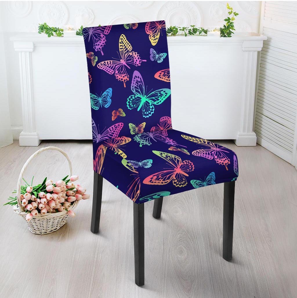 Neon Butterfly Print Chair Cover-grizzshop