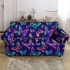 Neon Butterfly Print Loveseat Cover-grizzshop