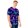 Neon Butterfly Print Men T Shirt-grizzshop