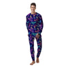 Neon Butterfly Print Men's Pajamas-grizzshop