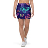 Neon Butterfly Print Mini Skirt-grizzshop