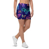 Neon Butterfly Print Mini Skirt-grizzshop