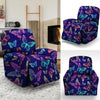 Neon Butterfly Print Recliner Cover-grizzshop