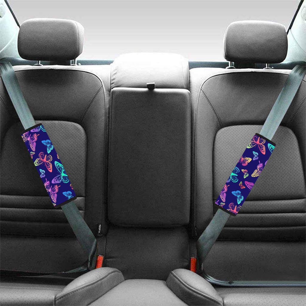 Neon Butterfly Print Seat Belt Cover-grizzshop