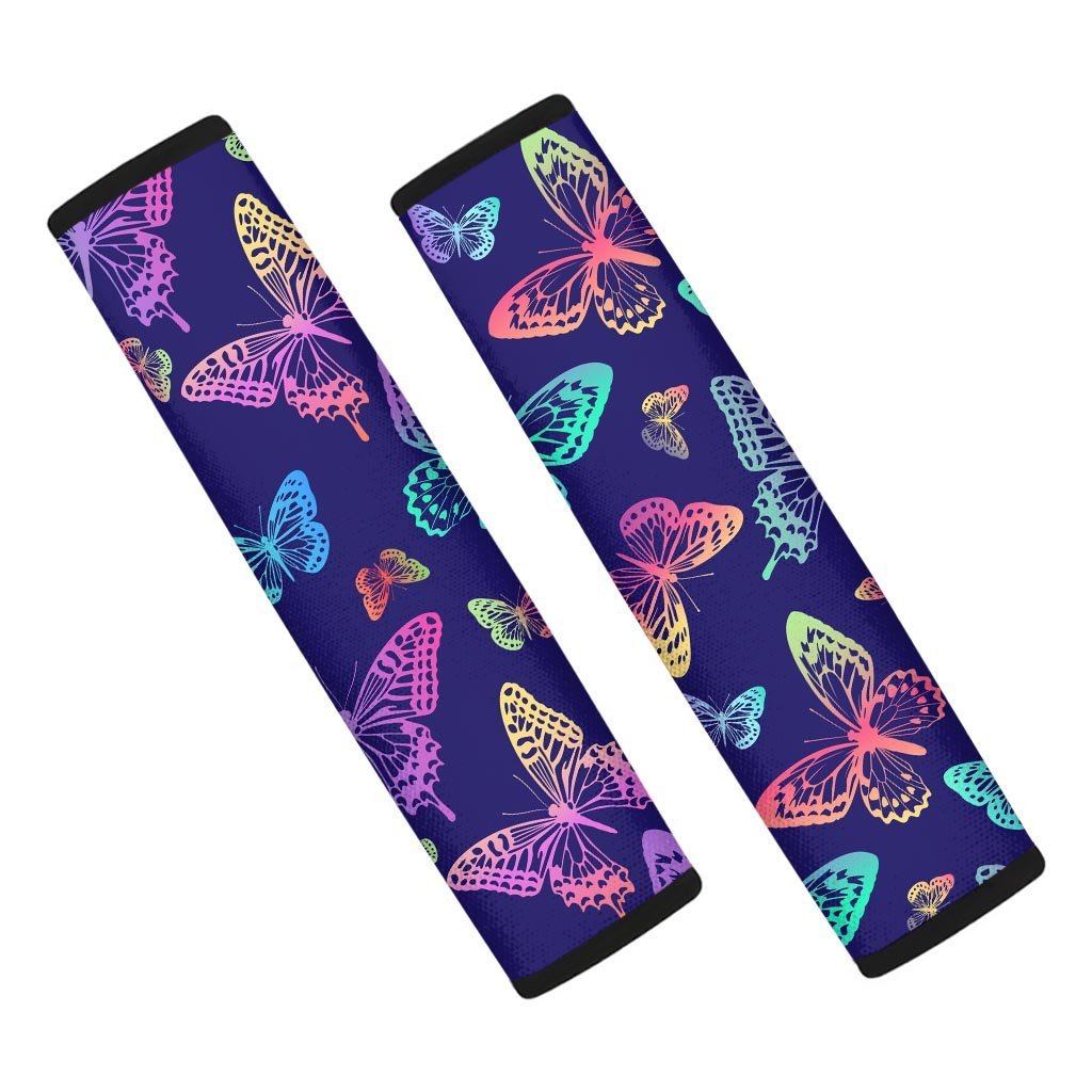 Neon Butterfly Print Seat Belt Cover-grizzshop