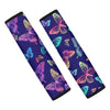 Neon Butterfly Print Seat Belt Cover-grizzshop