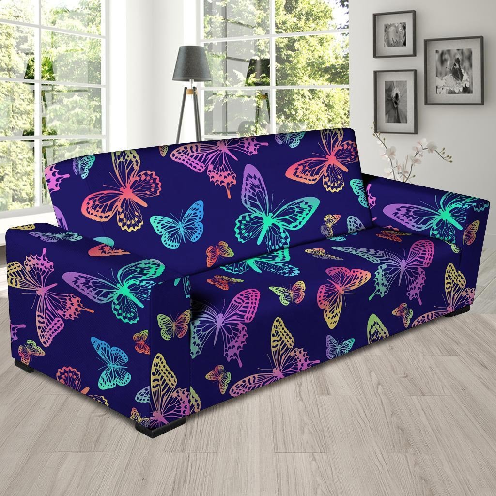 Neon Butterfly Print Sofa Cover-grizzshop