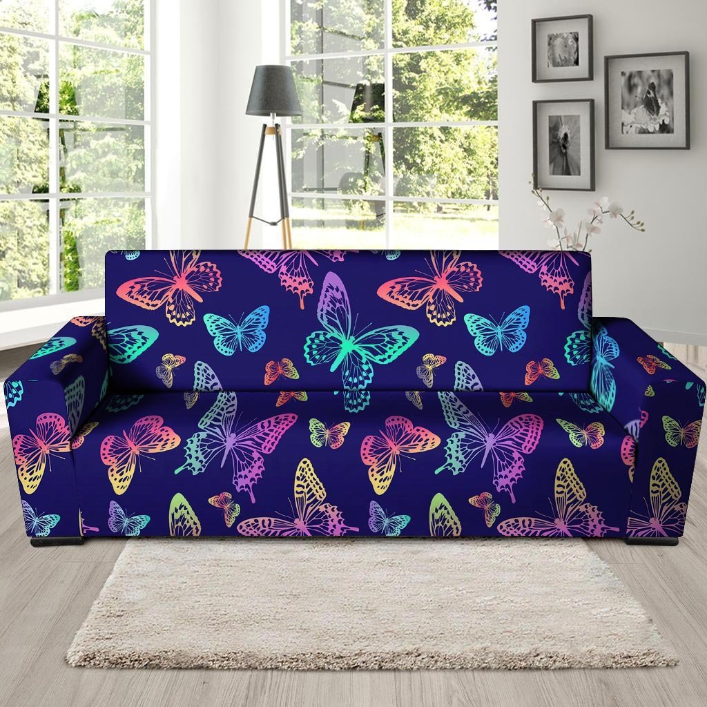 Neon Butterfly Print Sofa Cover-grizzshop