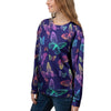 Neon Butterfly Print Women's Sweatshirt-grizzshop