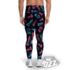 Neon Chess Pieces Print Pattern Men's Leggings-grizzshop