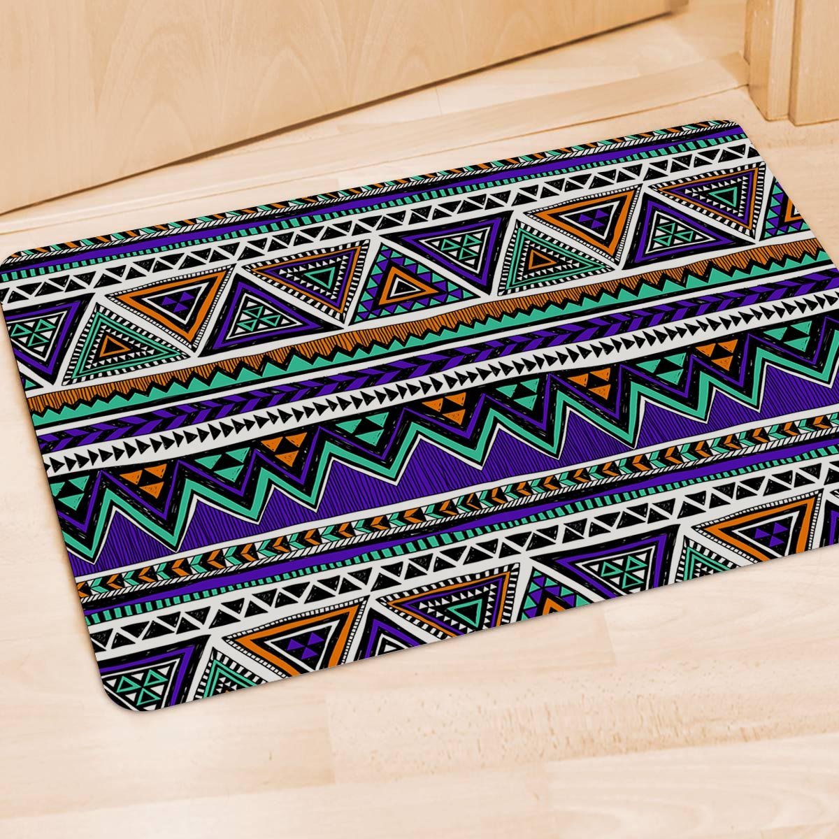 Neon Color Indian Aztec Doodle Door Mat-grizzshop
