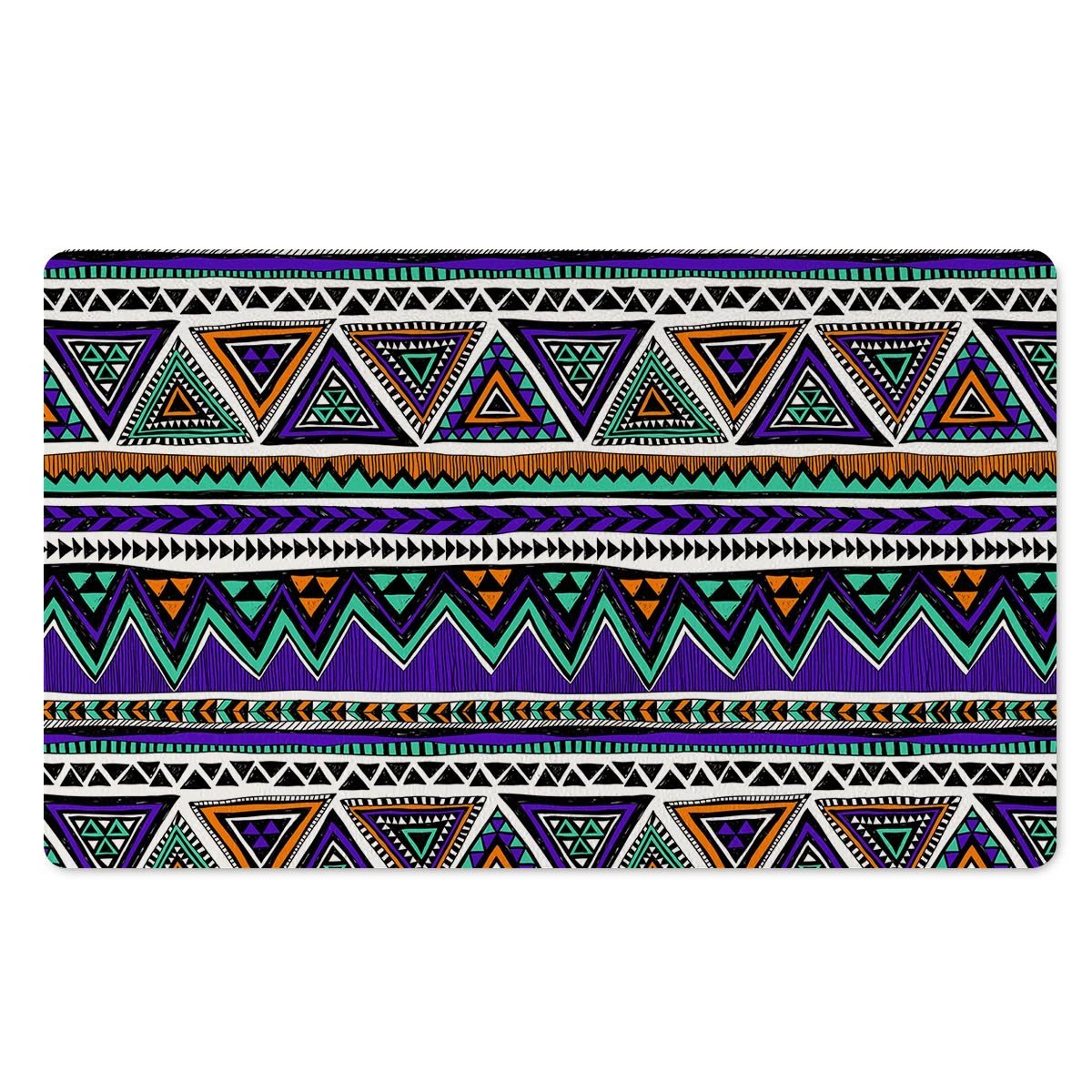 Neon Color Indian Aztec Doodle Door Mat-grizzshop