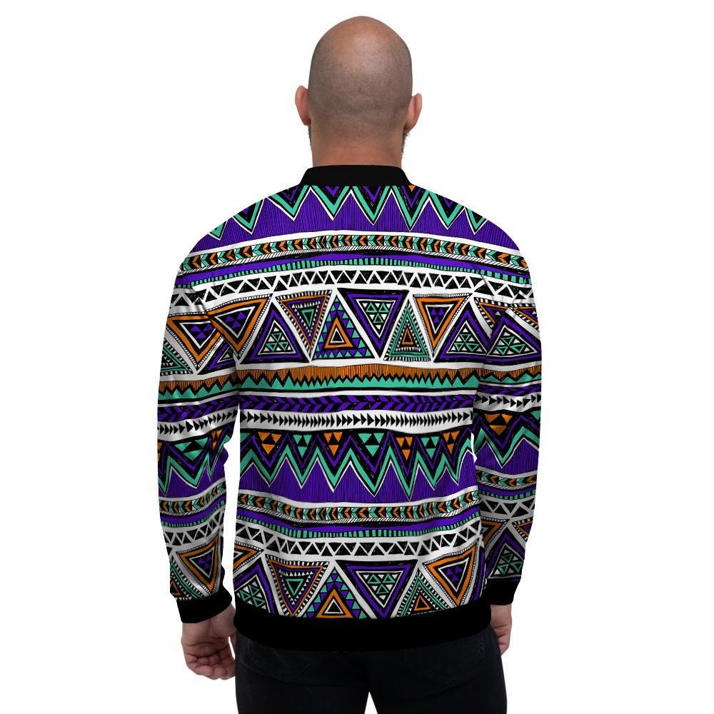 Neon Color Indian Aztec Doodle Men's Bomber Jacket-grizzshop