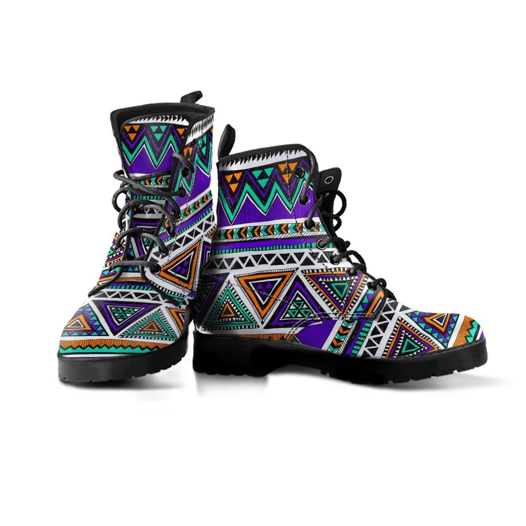 Neon Color Indian Aztec Doodle Men's Boots-grizzshop