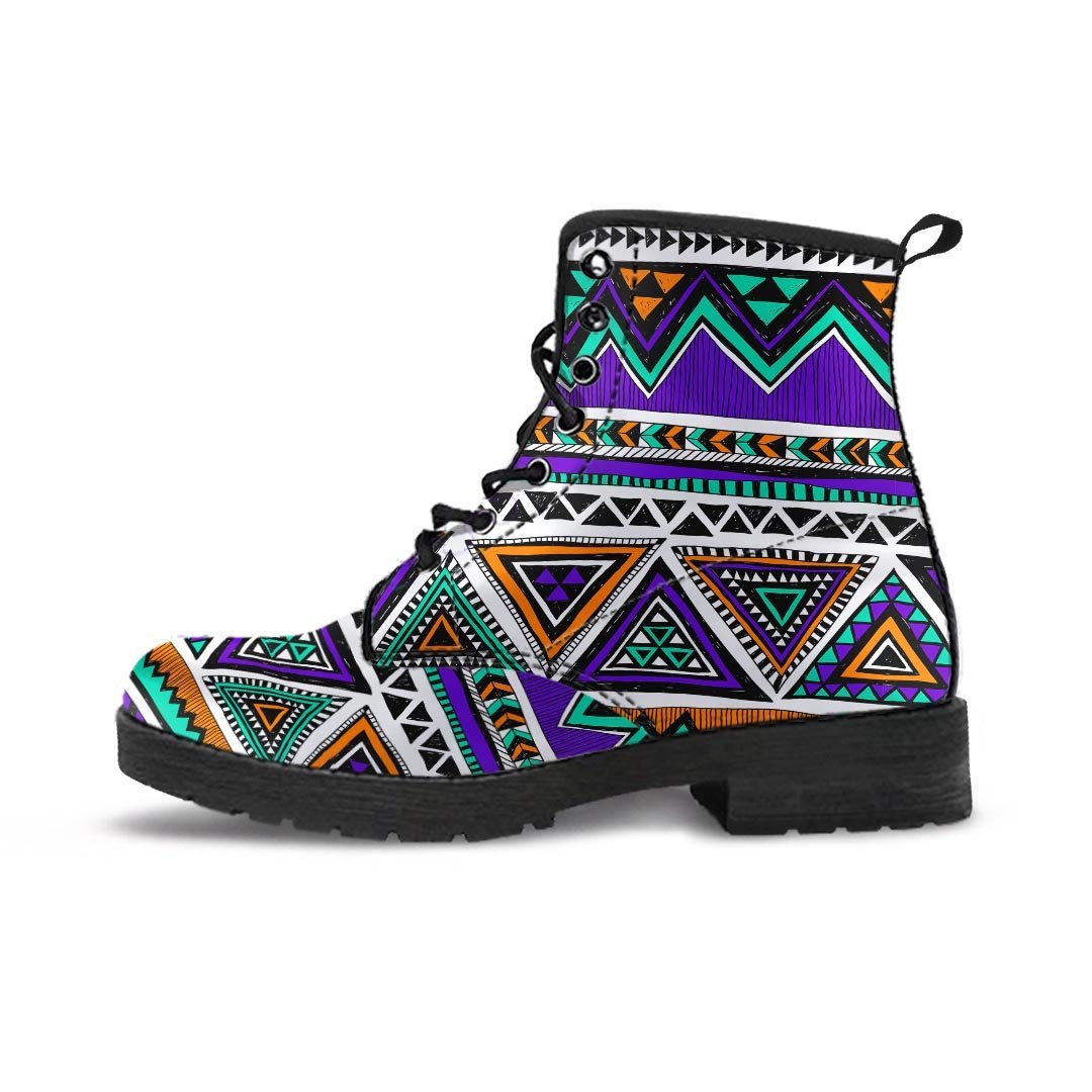 Neon Color Indian Aztec Doodle Men's Boots-grizzshop