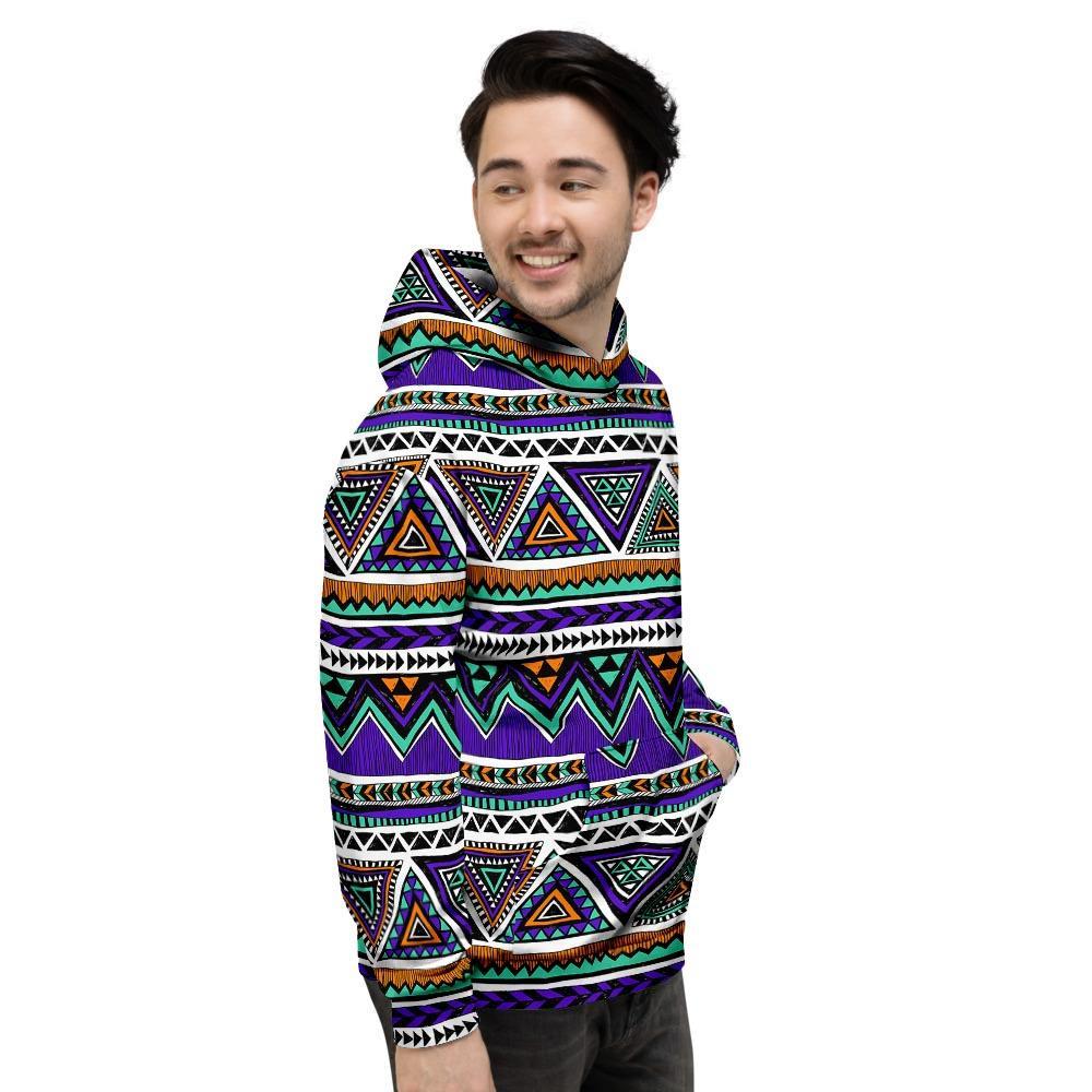 Neon Color Indian Aztec Doodle Men's Hoodie-grizzshop