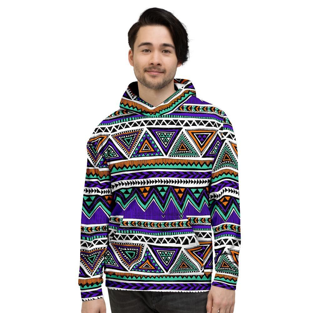 Neon Color Indian Aztec Doodle Men's Hoodie-grizzshop