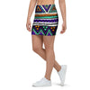 Neon Color Indian Aztec Doodle Mini Skirt-grizzshop