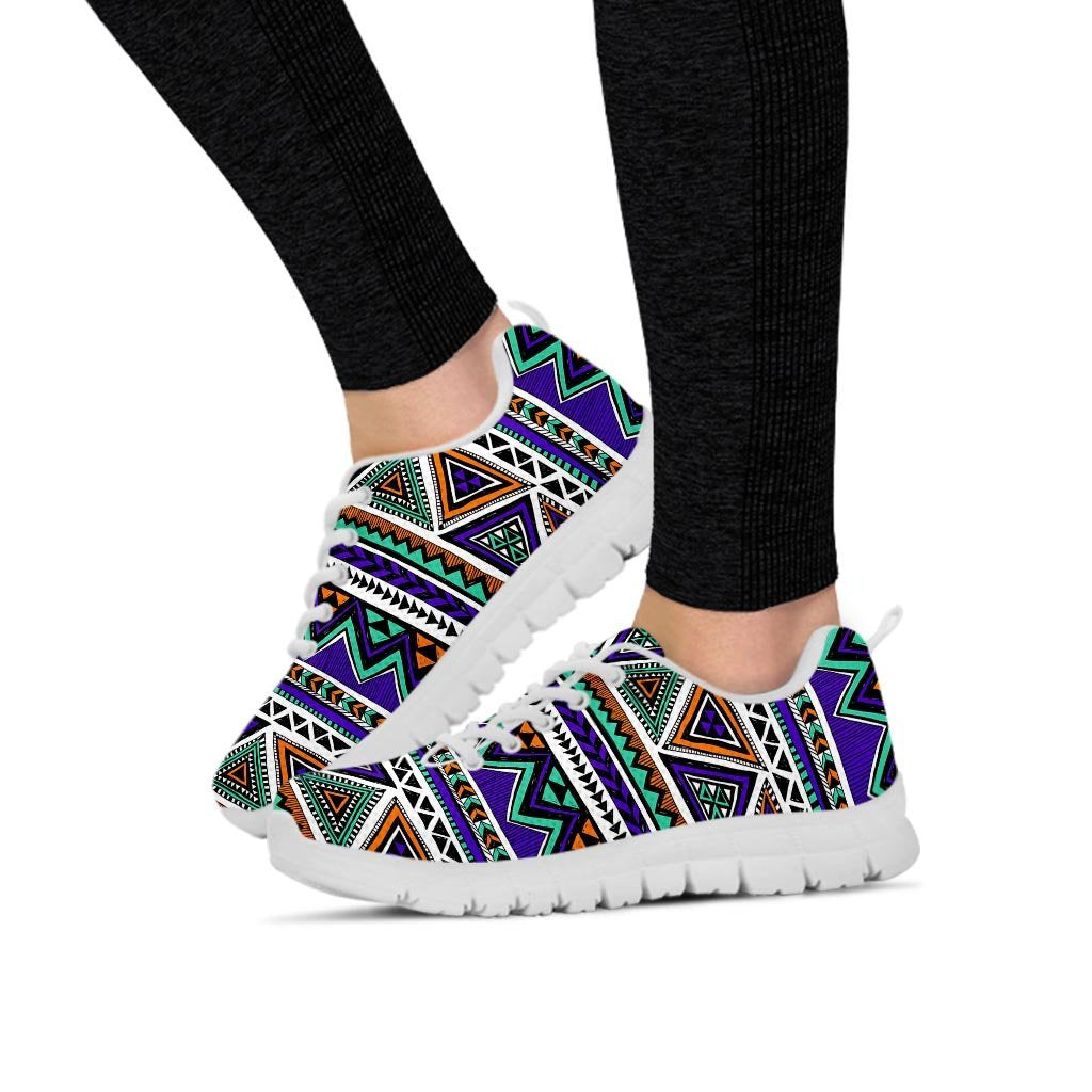 Neon Color Indian Aztec Doodle Women's Sneakers-grizzshop