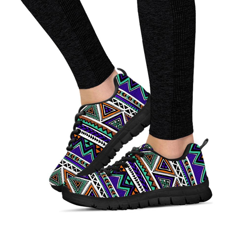 Neon Color Indian Aztec Doodle Women's Sneakers-grizzshop