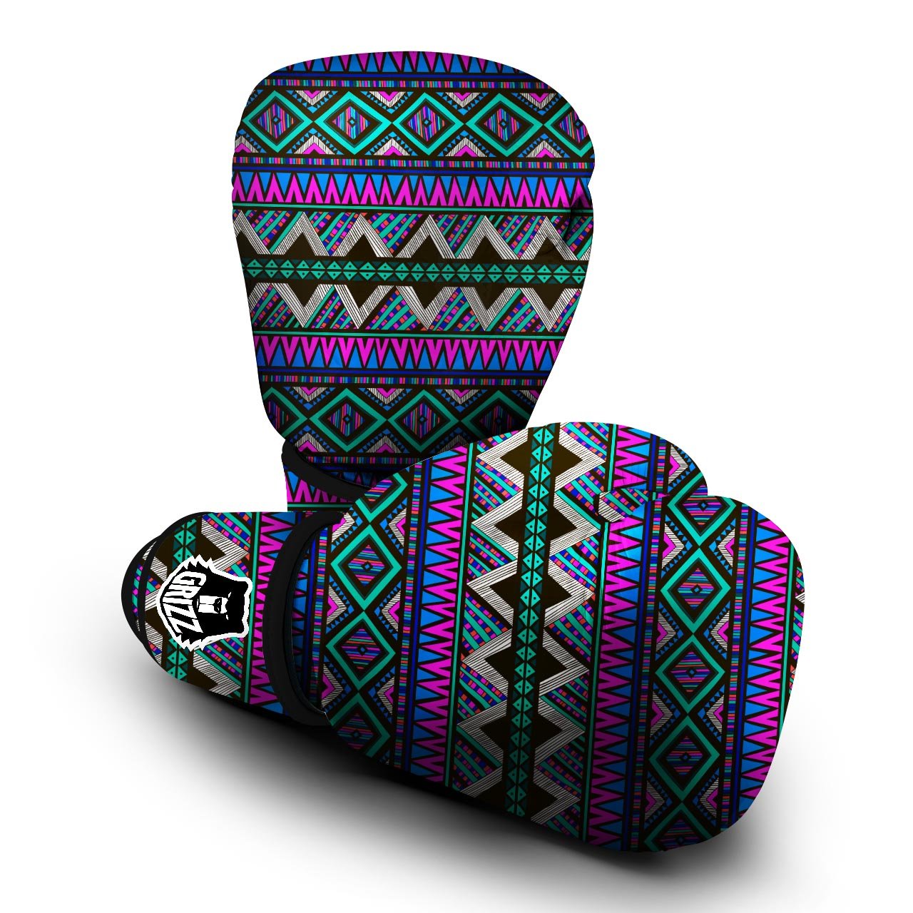 Neon Color Indian Aztec Trippy Boxing Gloves-grizzshop