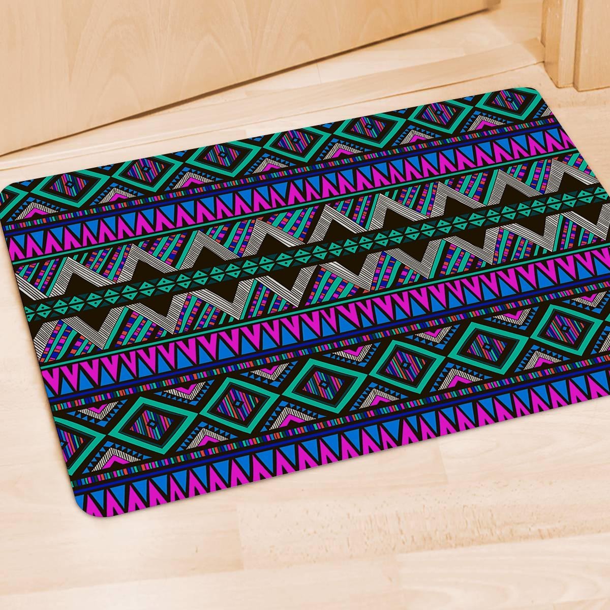 Neon Color Indian Aztec Trippy Door Mat-grizzshop