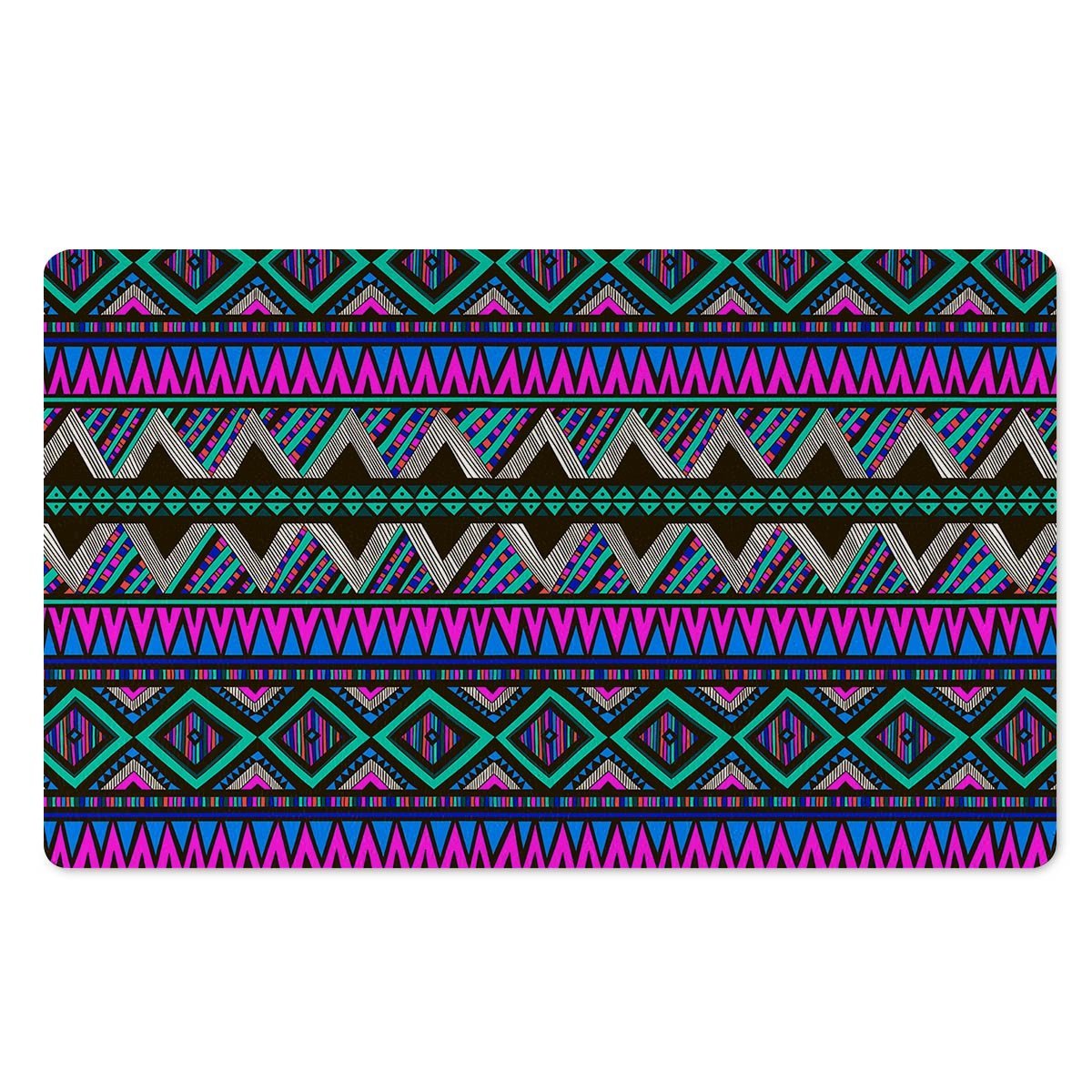 Neon Color Indian Aztec Trippy Door Mat-grizzshop