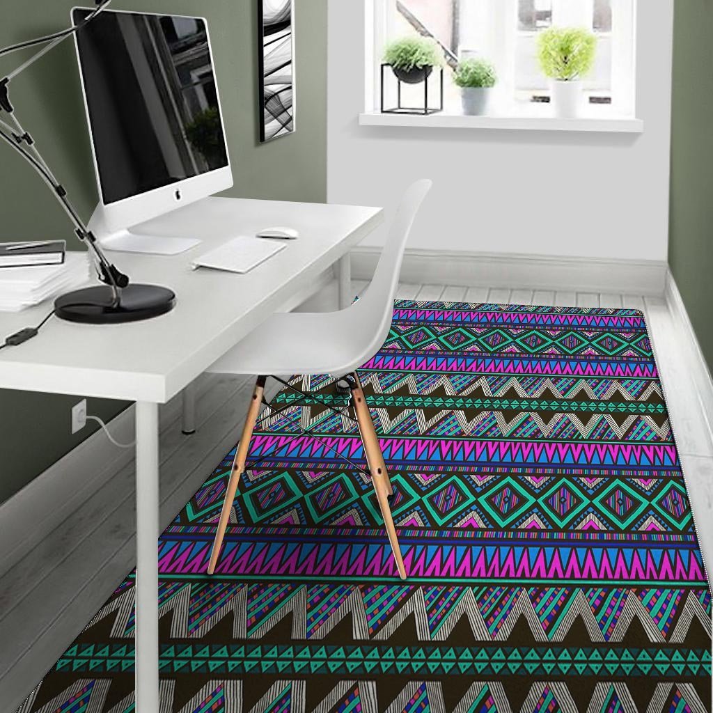 Neon Color Indian Aztec Trippy Floor Mat-grizzshop