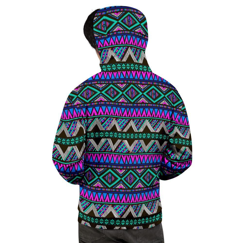 Neon Color Indian Aztec Trippy Men's Hoodie-grizzshop